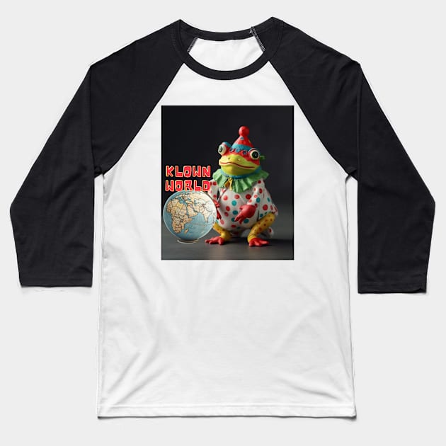 Klown World, Clown Frog, Honk Honkler Baseball T-Shirt by FrenArt